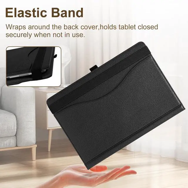 Alt view image 3 of 7 - Universal 10.1 inch Tablet Case for REVVL Tab 2 10 11 inch Tablet Case Multi-Angle Viewing Stand Cover with Pocket for 9.6-11 Inch Android Tablet Black