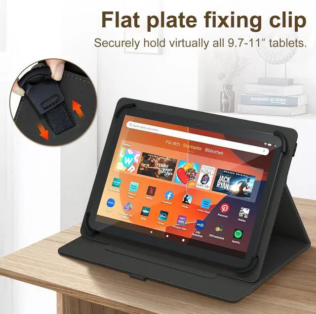Alt view image 5 of 7 - Universal 10.1 inch Tablet Case for REVVL Tab 2 10 11 inch Tablet Case Multi-Angle Viewing Stand Cover with Pocket for 9.6-11 Inch Android Tablet Black