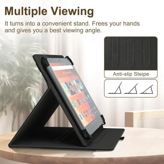Alt view image 6 of 7 - Universal 10.1 inch Tablet Case for REVVL Tab 2 10 11 inch Tablet Case Multi-Angle Viewing Stand Cover with Pocket for 9.6-11 Inch Android Tablet Black