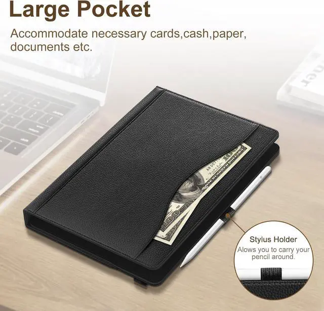Alt view image 7 of 7 - Universal 10.1 inch Tablet Case for REVVL Tab 2 10 11 inch Tablet Case Multi-Angle Viewing Stand Cover with Pocket for 9.6-11 Inch Android Tablet Black