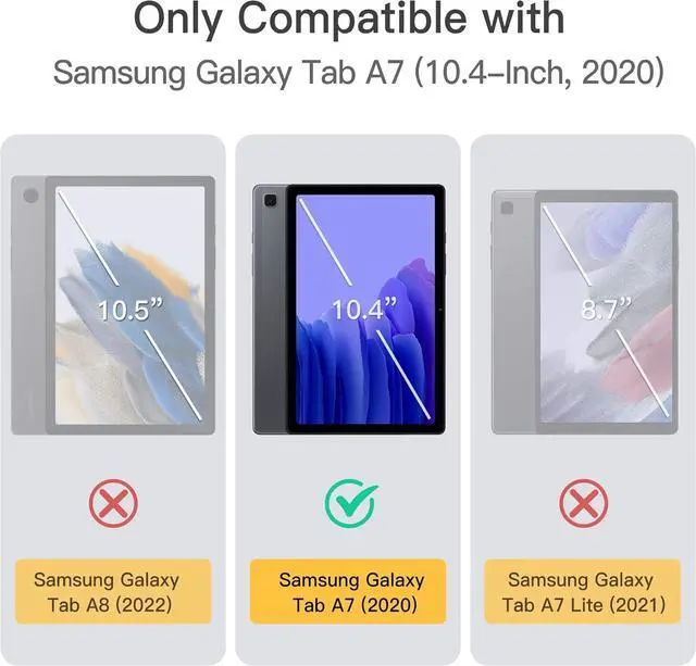 Alt view image 2 of 6 - Case for  Galaxy Tab A7 10.4-Inch 2020 (SM-T500/T505/T507) NOT for Tab A7 Lite Slim Folio Stand Protective Tablet Cover Multi-Angle Viewing Auto Wake/Sleep (Black)