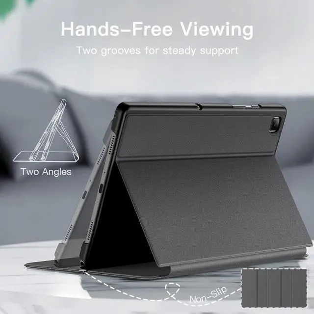 Alt view image 3 of 6 - Case for  Galaxy Tab A7 10.4-Inch 2020 (SM-T500/T505/T507) NOT for Tab A7 Lite Slim Folio Stand Protective Tablet Cover Multi-Angle Viewing Auto Wake/Sleep (Black)