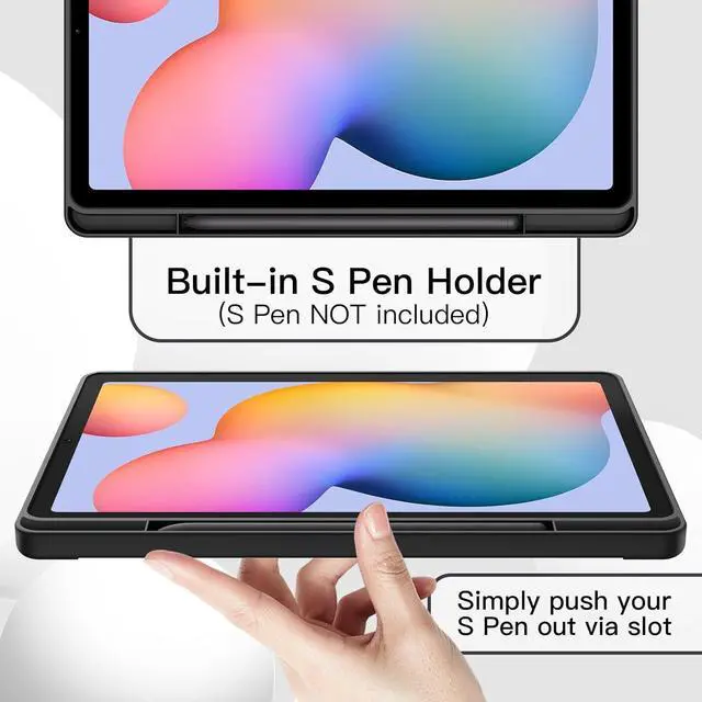 Alt view image 5 of 6 - Case for  Galaxy Tab S6 Lite 10.4-Inch 2024/2022/2020 with S Pen Holder Slim Tablet Cover with Soft TPU Back Auto Wake/Sleep (Black)