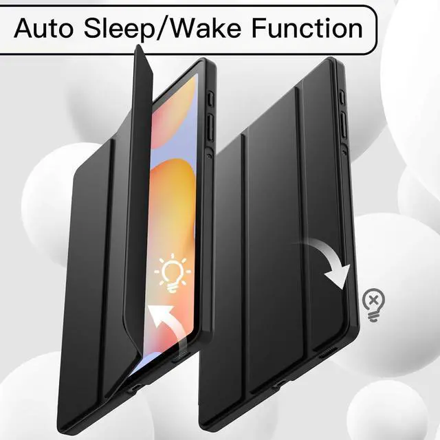 Alt view image 6 of 6 - Case for  Galaxy Tab S6 Lite 10.4-Inch 2024/2022/2020 with S Pen Holder Slim Tablet Cover with Soft TPU Back Auto Wake/Sleep (Black)