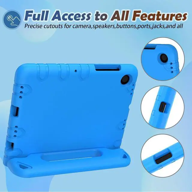 Alt view image 4 of 7 - Kids Case for  Galaxy Tab A8 10.5 2022 Light Weight Shockproof Handle Stand Kids Case for  Galaxy A8 Tablet 10.5 Inch 2022 (SM-X200/X205/X207) Blue