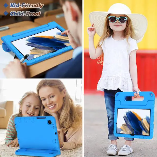Alt view image 6 of 7 - Kids Case for  Galaxy Tab A8 10.5 2022 Light Weight Shockproof Handle Stand Kids Case for  Galaxy A8 Tablet 10.5 Inch 2022 (SM-X200/X205/X207) Blue