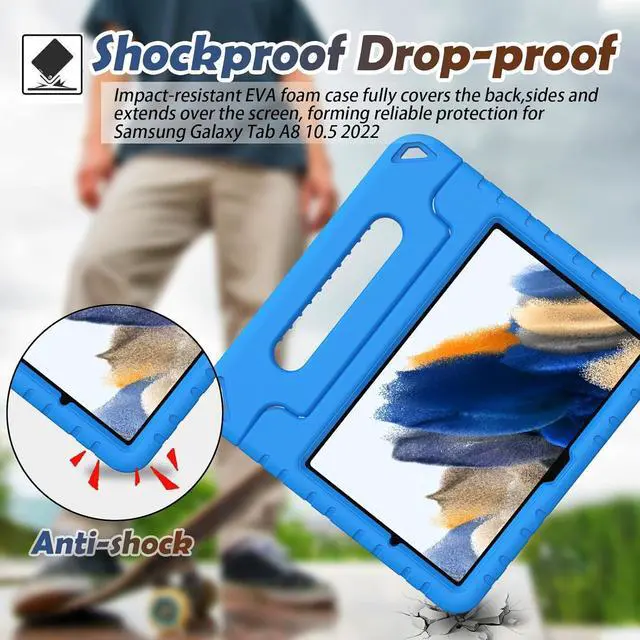 Alt view image 7 of 7 - Kids Case for  Galaxy Tab A8 10.5 2022 Light Weight Shockproof Handle Stand Kids Case for  Galaxy A8 Tablet 10.5 Inch 2022 (SM-X200/X205/X207) Blue