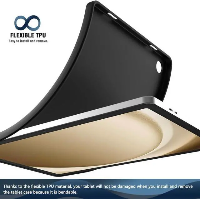 Alt view image 3 of 7 - Case for  Galaxy Tab A9 Plus 11 Inch 2023 Model Slim Design Matte TPU Rubber Soft TPU Protective Cover for Galaxy Tab A9+ 11 [SM-X210/X216/X218] Black