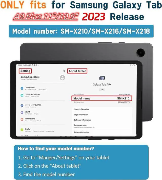Alt view image 2 of 7 - Kids Case for  Galaxy Tab A9+ Plus 2023 (SM-X210/X216/X218) 11 Inch Built-in Screen Protector Shockproof Convertible Handle Stand Galaxy Tab A9 Plus Case Cover Blue