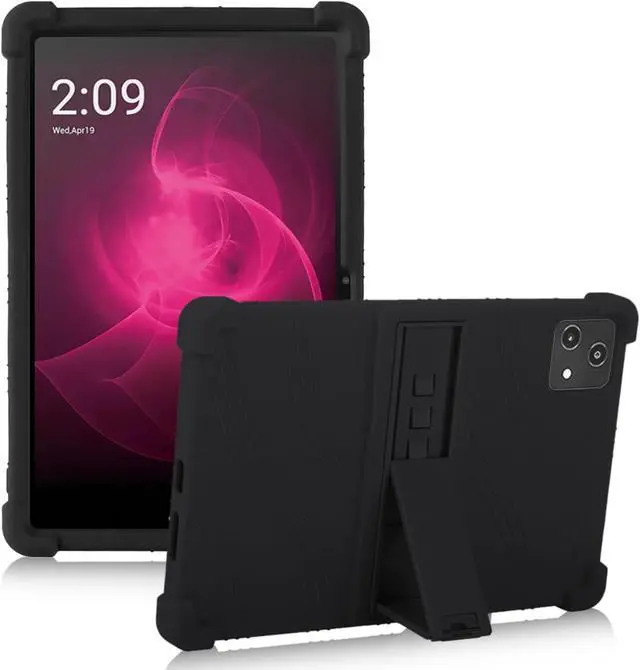 Main image of Silicone Case for T-Mobile Revvl Tab 5G Tablet 10.36 Inch Revvl Tab 5G 10.36 Case for Kids with Adjustable Bracket (Black)