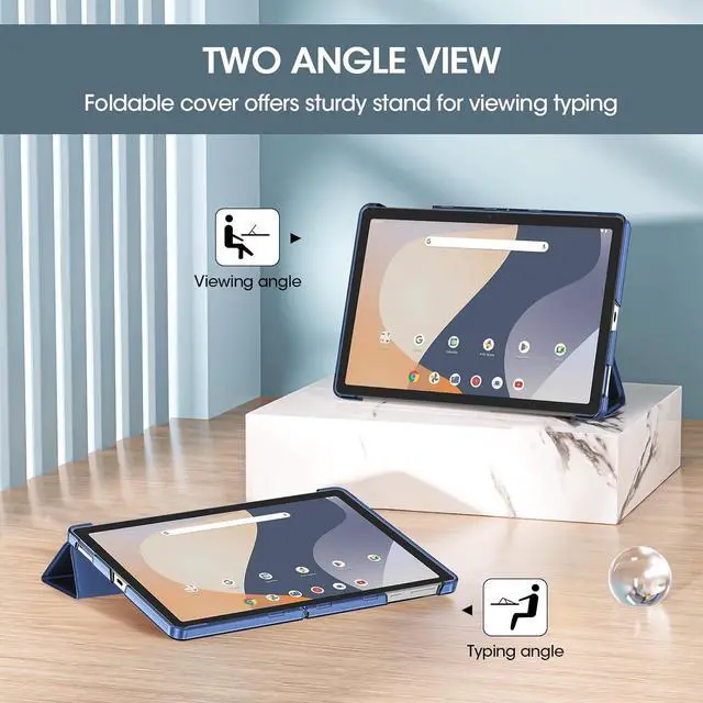 Alt view image 3 of 7 - for Onn. 10.1 Tablet Case 2024 Slim Stand Hard Back Shell Protective Smart Cover for Onn. 10.1 Inch Tablet Gen 4 2024 Model -Indigo