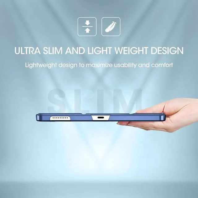 Alt view image 6 of 7 - for Onn. 10.1 Tablet Case 2024 Slim Stand Hard Back Shell Protective Smart Cover for Onn. 10.1 Inch Tablet Gen 4 2024 Model -Indigo