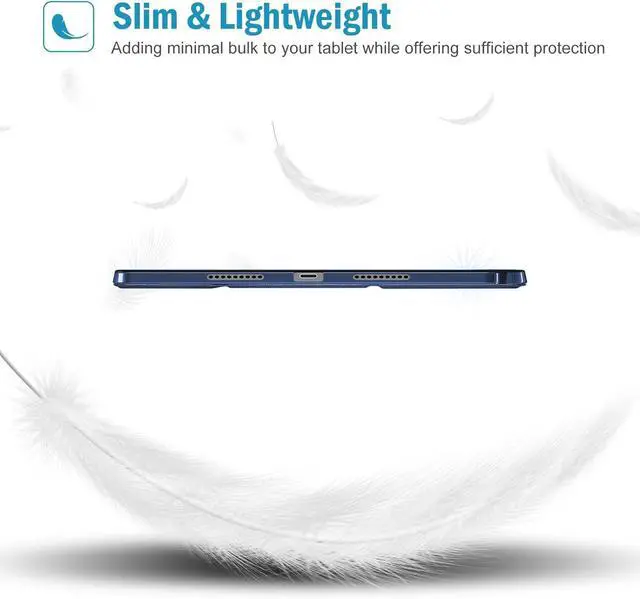 Alt view image 5 of 7 - Smart Case for  Idea Tab Pro 12.7 2025 with Pen Holder Slim Stand Tri-Fold Protective Tablet Cover Translucent Back Case Support Auto Wake/Sleep -Navy