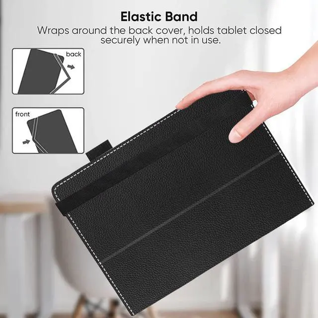 Alt view image 3 of 7 - 11 11.5 Inch Android Tablet Case Slim Folding Stand Cover for 10.5 10.9 11 11.5 and All 10.5- 11.5 Touchscreen Tablet Case with Stylus Pen Holder Back