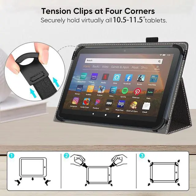 Alt view image 5 of 7 - 11 11.5 Inch Android Tablet Case Slim Folding Stand Cover for 10.5 10.9 11 11.5 and All 10.5- 11.5 Touchscreen Tablet Case with Stylus Pen Holder Back