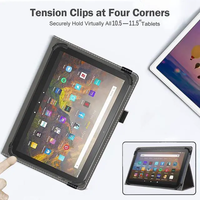 Alt view image 7 of 7 - 11 11.5 Inch Android Tablet Case Slim Folding Stand Cover for 10.5 10.9 11 11.5 and All 10.5- 11.5 Touchscreen Tablet Case with Stylus Pen Holder Back