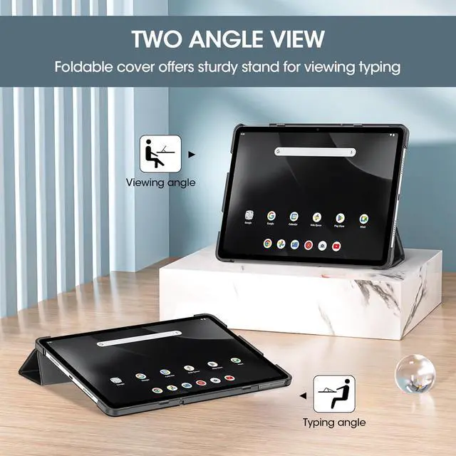 Alt view image 3 of 7 - for Onn. 11 Tablet Pro 2024 Case Slim Stand Hard Back Shell Protective Smart Cover for Onn. 11 Inch Tablet Pro 2024 Model -Black