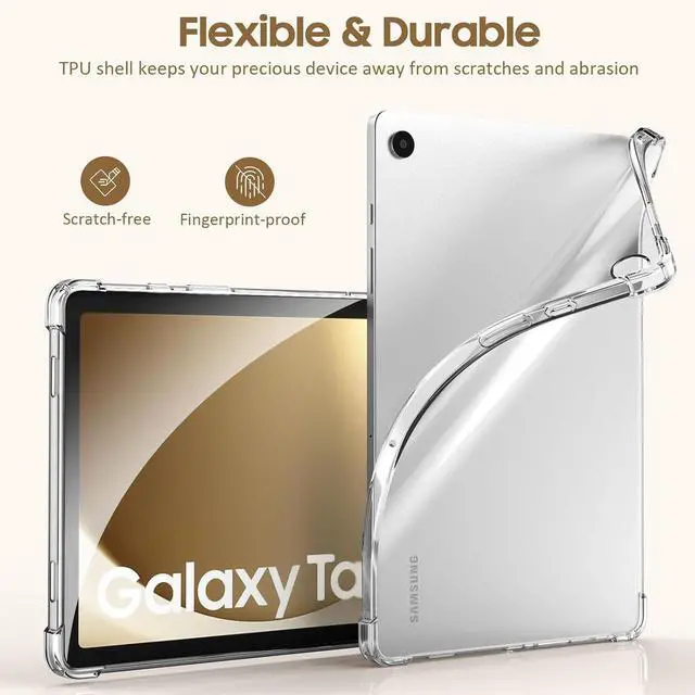 Alt view image 4 of 7 - Case for  Galaxy Tab A9+/A9 Plus 5G 11 Inch 2023 Slim & Lightweight TPU Transparent Back Protective Cover for All-New  Galaxy Tab A9+ Tablet SM-X210/X216/X218 Clear