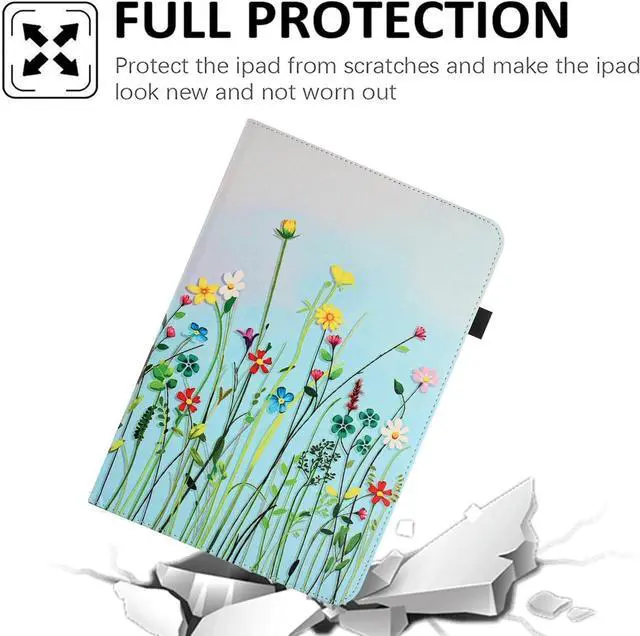 Alt view image 2 of 7 - Universal 7 inch 8 inch Tablet Case 360 Degree Rotatable Kickstand Multiple Viewing Stand Case Cover for 7.0 7.9 8.0 8.4 inch and All 7.0-8.5 Inch Touchscreen Tablet Flower Grass 08