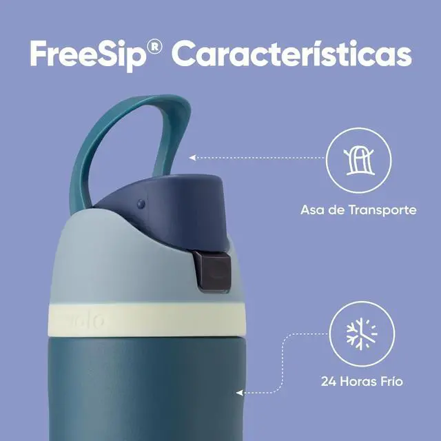 Alt view image 4 of 6 - FreeSip Insulated Stainless Steel Water Bottle with Straw BPA-Free Sports Water Bottle Great for Travel 24 Oz Denim