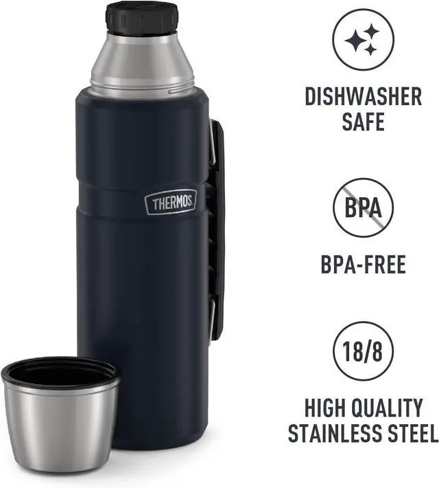Alt view image 5 of 7 - Stainless King Vacuum-Insulated Beverage Bottle 40 Ounce Midnight Blue