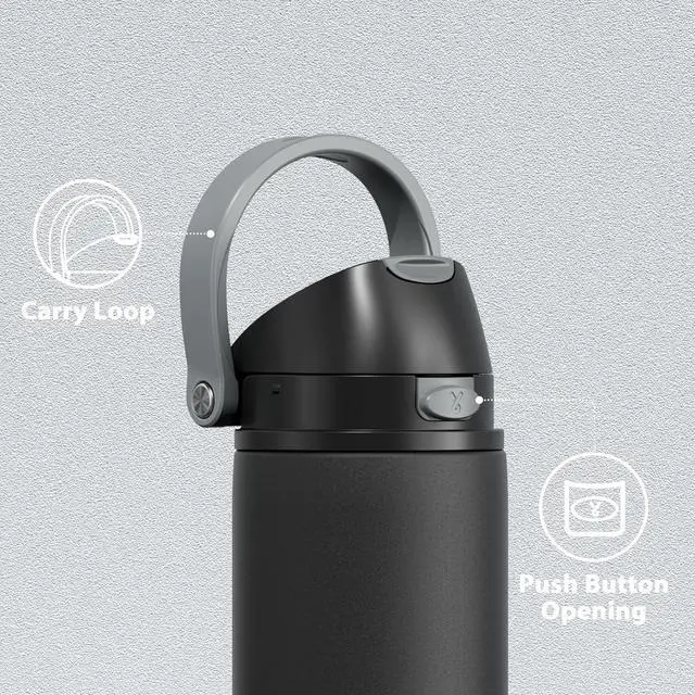 Alt view image 5 of 7 - 24 oz Insulated Water Bottle for Sports: Stainless Steel Water Bottle with 2-in-1 Straw and Spout Lid - Leak Proof Cold for 24 Hours Fits in Car Cup Holder BPA-Free for Travel Gym Night