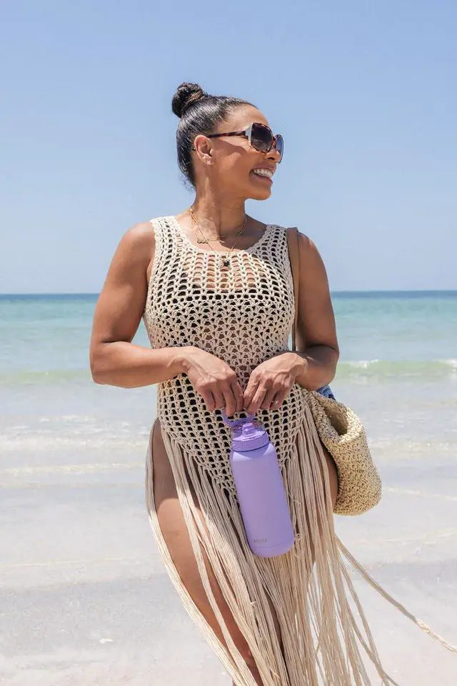 Alt view image 2 of 7 - Cooper 22oz Stainless Steel Water Bottle with Straw and Carry Handle Double Walled and Vacuum Insulated Metal Leak Proof Locking Lid with Soft Silicone Spout Reusable BPA Free Lilac