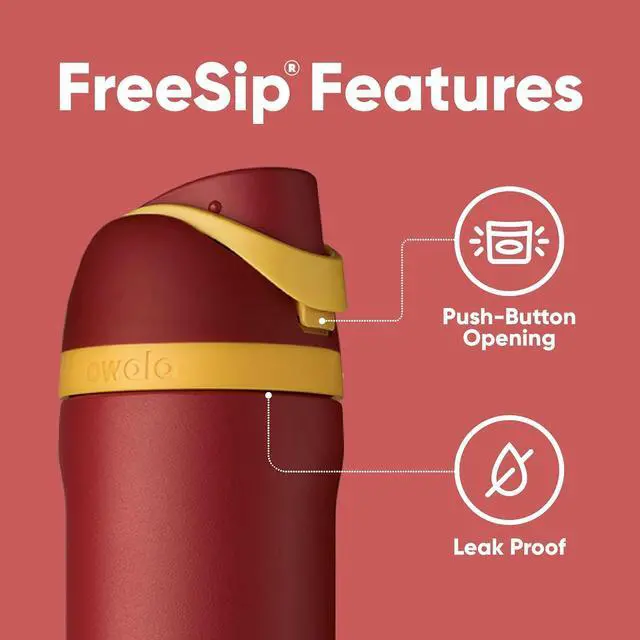 Alt view image 5 of 6 - Harry Potter FreeSip Insulated Stainless Steel Water Bottle with Straw BPA-Free Sports Water Bottle Great for Travel 24 oz Gryffindor