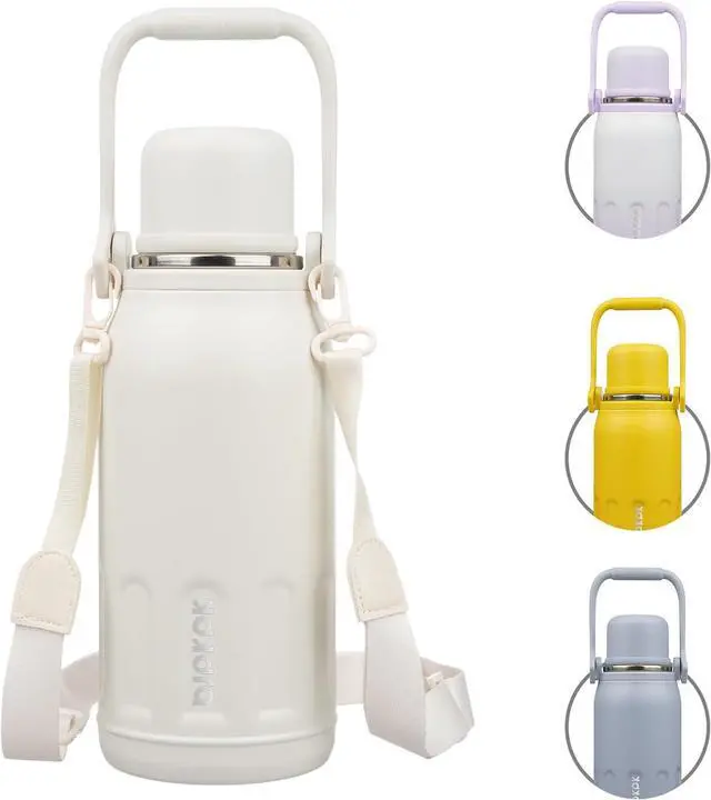 Main image of Insulated Thermos 40oz Water Bottle with Lid and Carry Handle Double Wall Stainless Steel Water Bottles for Sports Beige