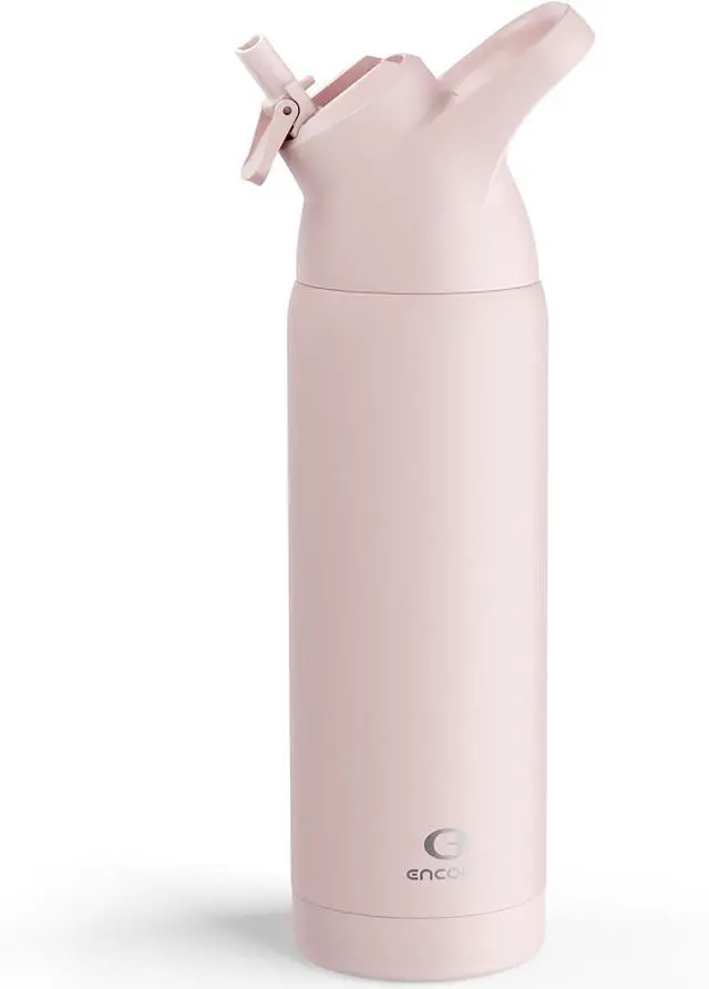 Main image of Insulated Water Bottle with Straw - Encool Stainless Steel Water Bottle Reusable Leakproof and BPA-Free for Sports Travel Cold for 24 Hours 24 oz Cotton Candy