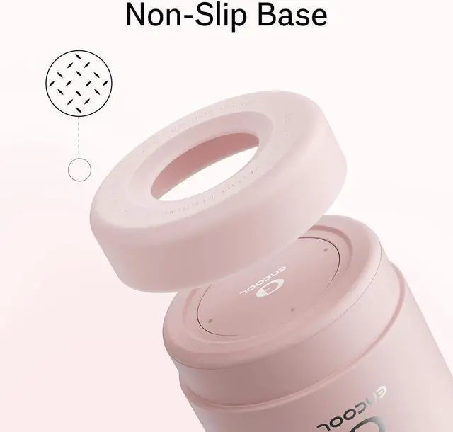 Alt view image 4 of 7 - Insulated Water Bottle with Straw - Encool Stainless Steel Water Bottle Reusable Leakproof and BPA-Free for Sports Travel Cold for 24 Hours 24 oz Cotton Candy