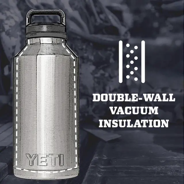 Alt view image 2 of 7 - Rambler 64 oz Bottle Vacuum Insulated Leakproof Stainless Steel with Chug Cap Black