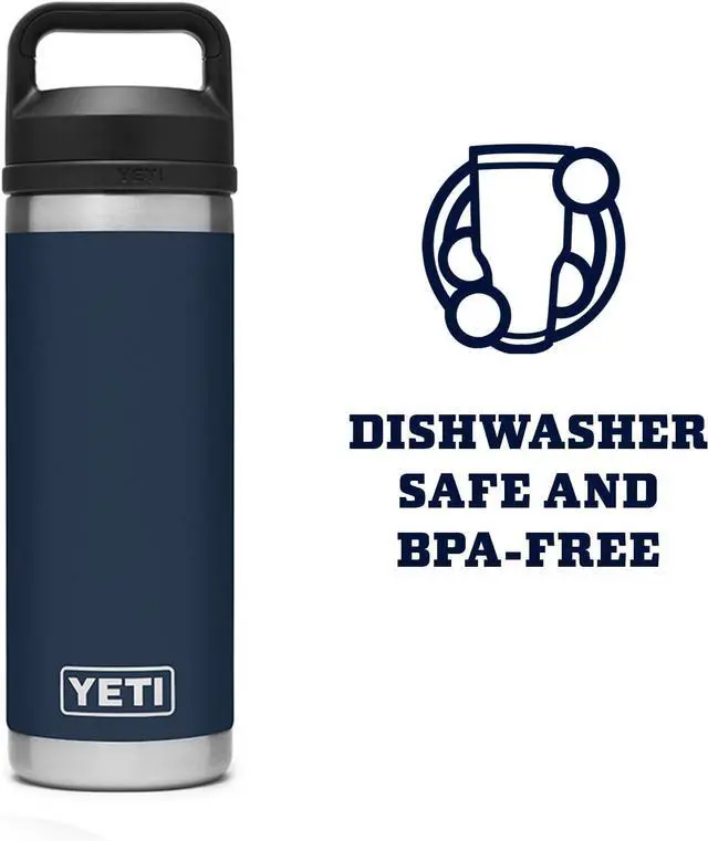 Alt view image 5 of 6 - Rambler 18 oz Bottle Vacuum Insulated Stainless Steel with Chug Cap Navy