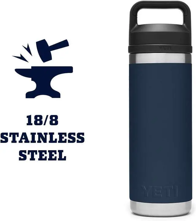 Alt view image 6 of 6 - Rambler 18 oz Bottle Vacuum Insulated Stainless Steel with Chug Cap Navy
