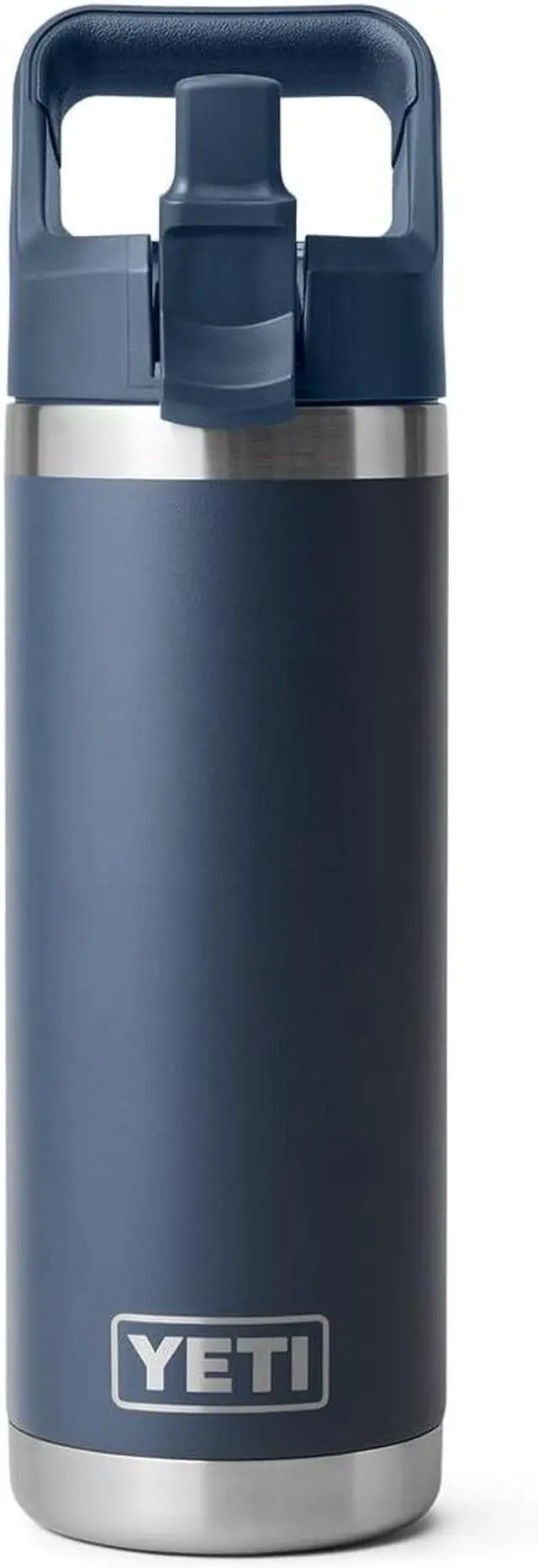 Alt view image 7 of 7 - Rambler 18 oz Bottle Vacuum Insulated Stainless Steel with Straw Cap Navy