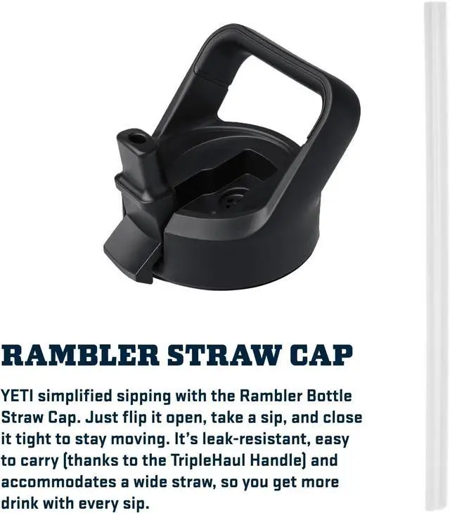 Alt view image 6 of 7 - Rambler 18 oz Bottle Vacuum Insulated Stainless Steel with Straw Cap Navy