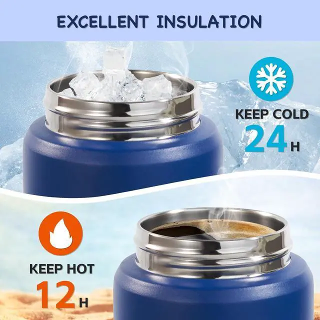 Alt view image 4 of 7 - 12oz Kids Water Bottle Stainless Steel Insulated Water Bottle For Kids Toddler Cup With Straws Leak-proof Kids Water Bottles For School Boys Girls BPA Free Blue