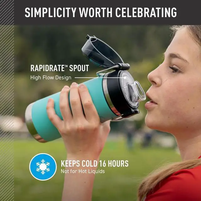 Alt view image 3 of 7 - ICON SERIES Water Bottle with Spout - 18 Ounce Navy - Stainless Steel Vacuum Insulated Water Bottle with Lid