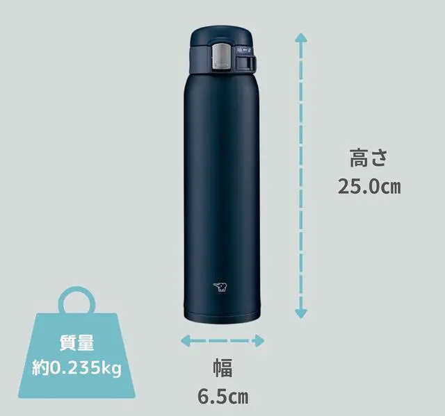 Alt view image 7 of 7 - (ZOJIRUSHI) Water bottle direct drinking [One-touch open] Stainless mug 600ml Navy SM-SF60-AD