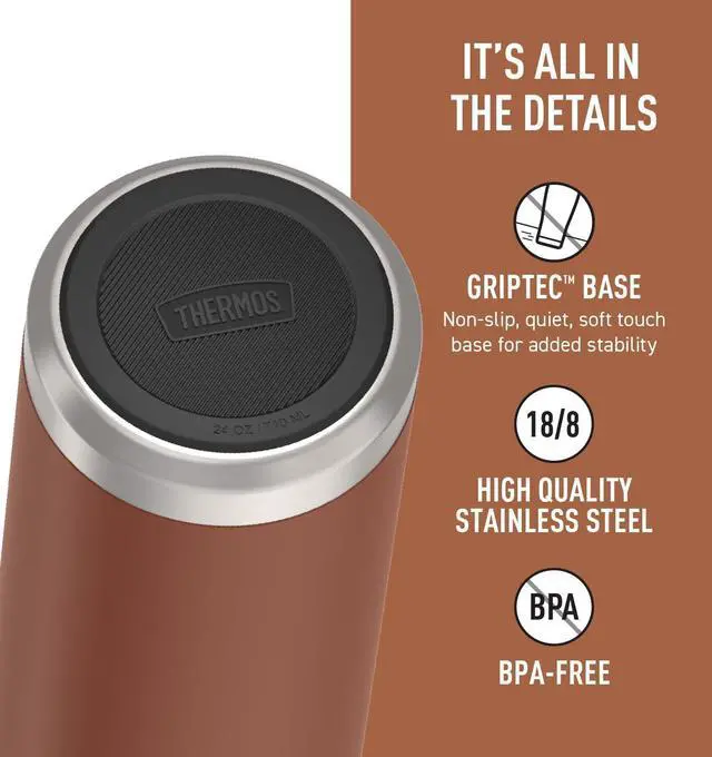 Alt view image 4 of 7 - ICON SERIES Stainless Steel Water Bottle with Spout - 24 Ounce Saddle - Vacuum Insulated Water Bottle with Lid
