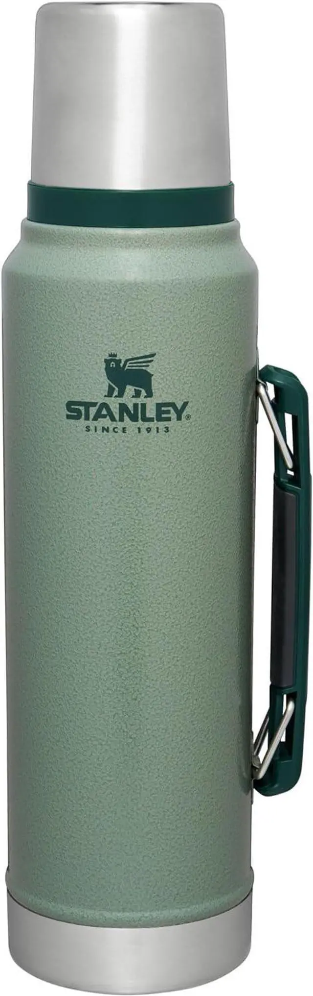 Main image of Stanley Classic Legendary Vacuum Bottle 1.1 qt | Wide Mouth with Leakproof Cup Lid | Keep Drinks Hot or Cold | Packable for Travel | Insulated Stainless Steel Thermos | BPA-Free | Hammertone Green