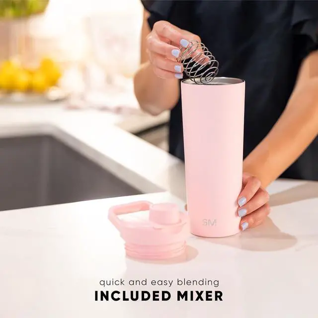 Alt view image 4 of 7 - Stainless Steel Shaker Bottle with Ball 24oz | Metal Insulated Cup for Protein Mixes Shakes and Pre Workout | Rally Collection | Midnight Black