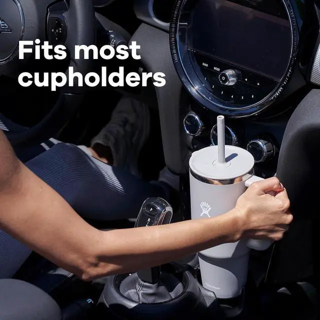 Alt view image 6 of 7 - 32 Oz Travel Tumbler with Handle Lid and Straw - Insulated Stainless Steel in Sugarplum