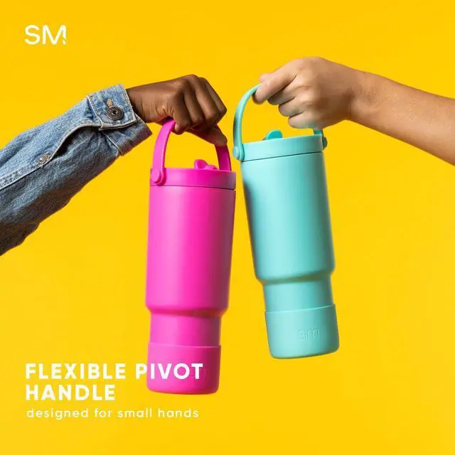 Alt view image 5 of 7 - Trek Pivot | 24oz Kids Flip Straw Tumbler with Handle and Silicone Boot | Insulated Water Bottle Stainless Steel Cup | School Travel Jug | Asteroid