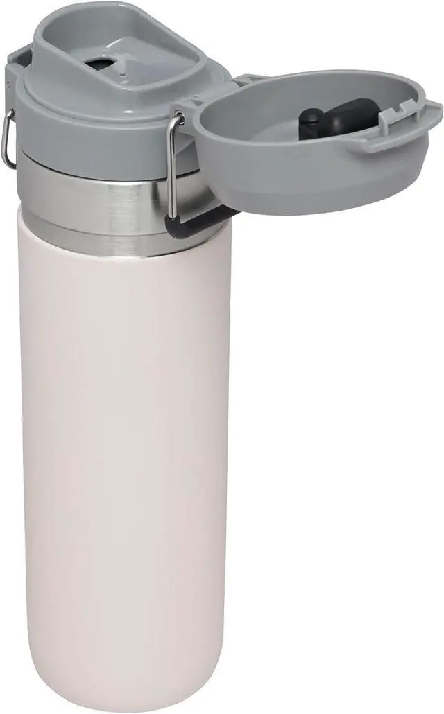 Alt view image 2 of 7 - Stanley Quick Flip GO Water Bottle 24 oz | Push Button Lid | Leakproof and Packable for Travel and Sports | Insulated Stainless Steel | BPA-Free | Rose Quartz