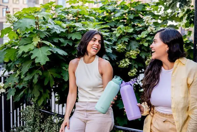 Alt view image 2 of 7 - Cooper 40oz Stainless Steel Water Bottle with Straw and Carry Handle Double Walled and Vacuum Insulated Metal Leak Proof Locking Lid with Soft Silicone Spout Reusable BPA Free Yucca