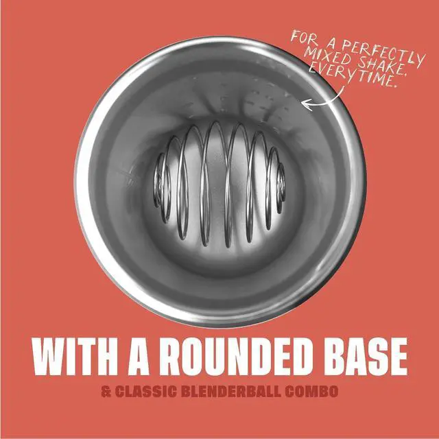 Alt view image 4 of 6 - Strada Shaker Cup Insulated Stainless Steel Water Bottle with Wire Whisk 24-Ounce Full Color Coral