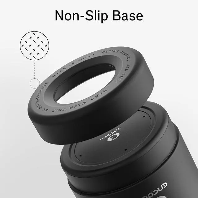 Alt view image 4 of 7 - Insulated Water Bottle with Straw - Encool Stainless Steel Water Bottle Reusable Leakproof and BPA-Free for Sports Travel Cold for 24 Hours 32 oz Black Night