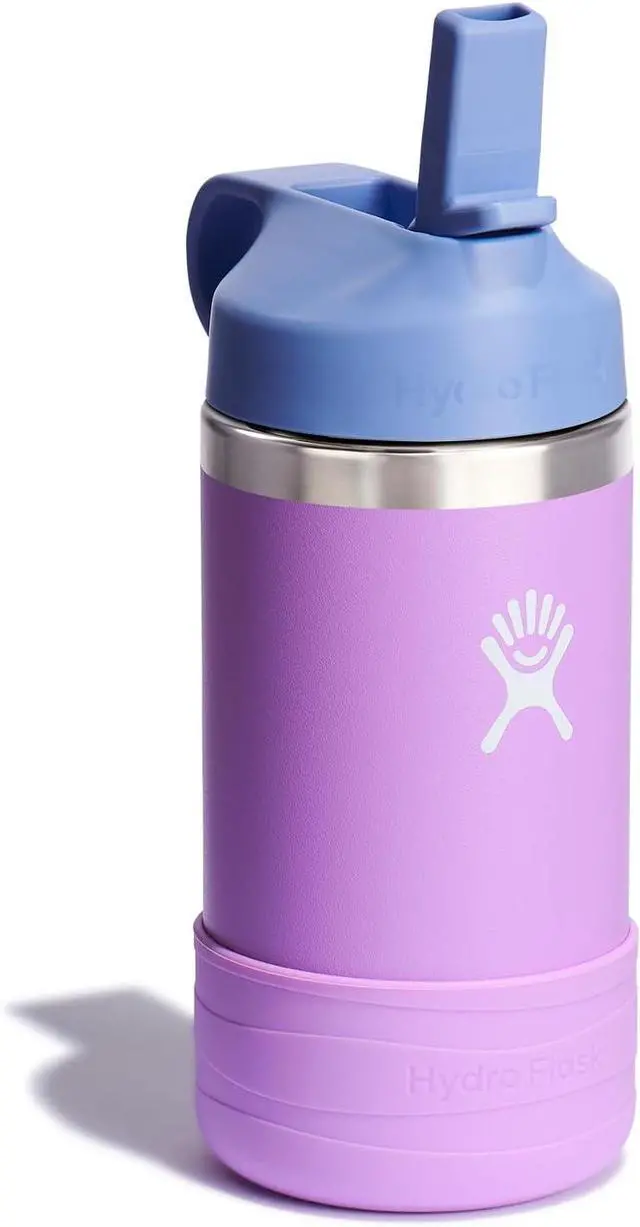 Alt view image 2 of 7 - HYDRO FLASK Kids Water Bottle Jr. Stainless Steel Insulated With Straw Cap for Water Milk Juice School Camp Sport Play and Lunch Easy to Clean Leak-Resistant