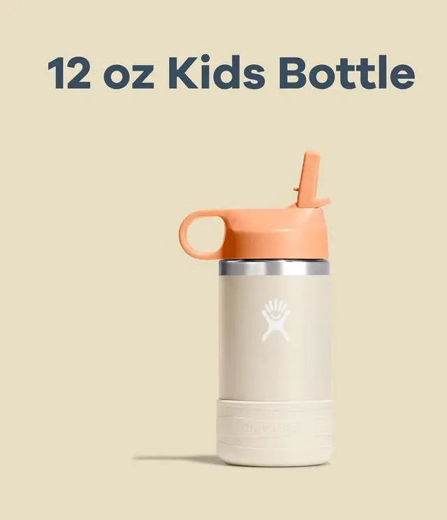 Alt view image 3 of 7 - HYDRO FLASK Kids Water Bottle Jr. Stainless Steel Insulated With Straw Cap for Water Milk Juice School Camp Sport Play and Lunch Easy to Clean Leak-Resistant